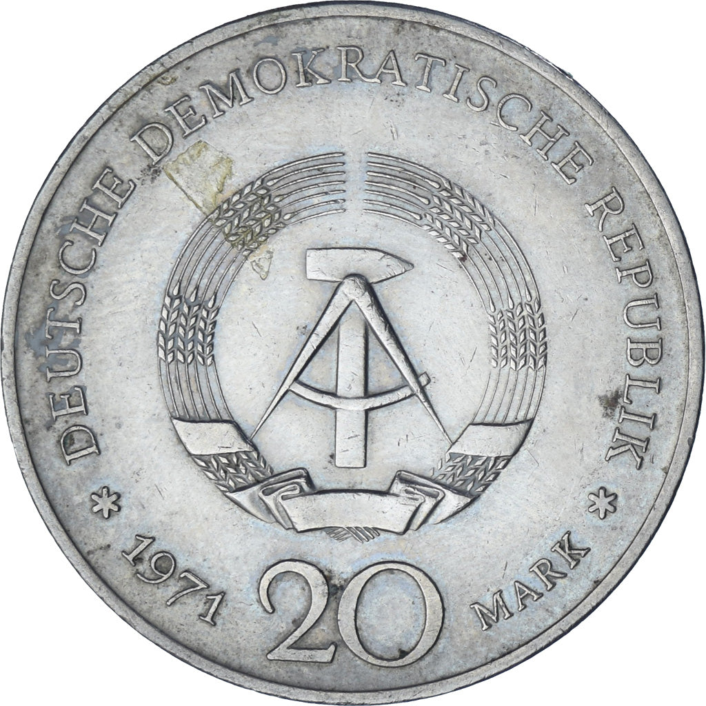 Moneta, NIEMCY - NRD, 20 Mark, 1971, Berlin, EF(40-45), Miedź-Nikiel, KM:33