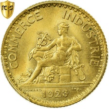 Francja, Franc, Chambre de commerce, 1923, Paris, Aluminium-Brąz, PCGS, MS65