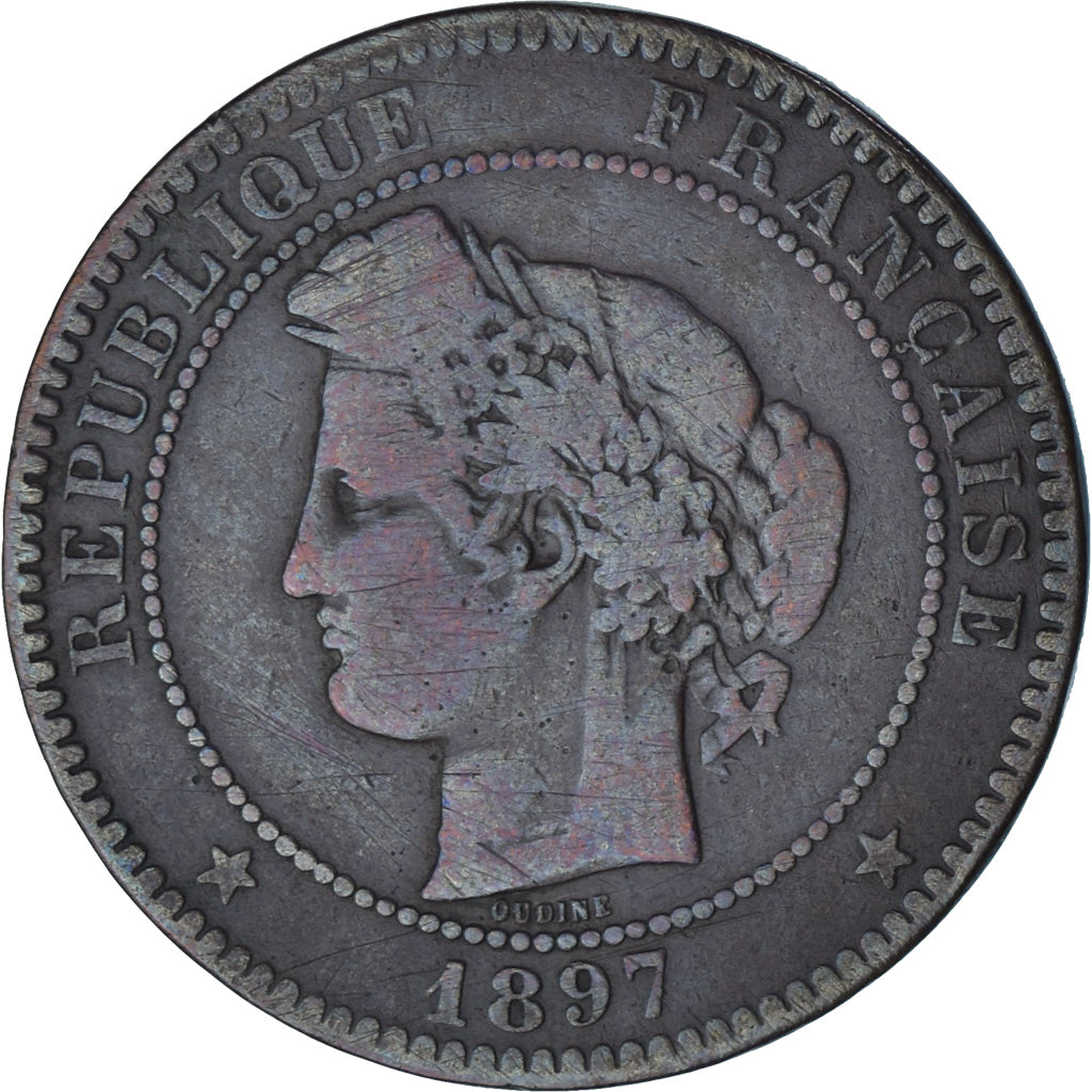 Coin, France, Cérès, 10 Centimes, 1897, Paris, VF(30-35), Bronze, KM:815.1