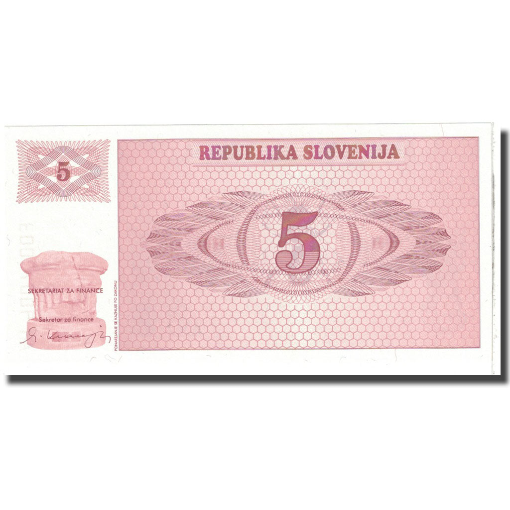 Banknote, Slovenia, 5 (Tolarjev), KM:3a, UNC(65-70)