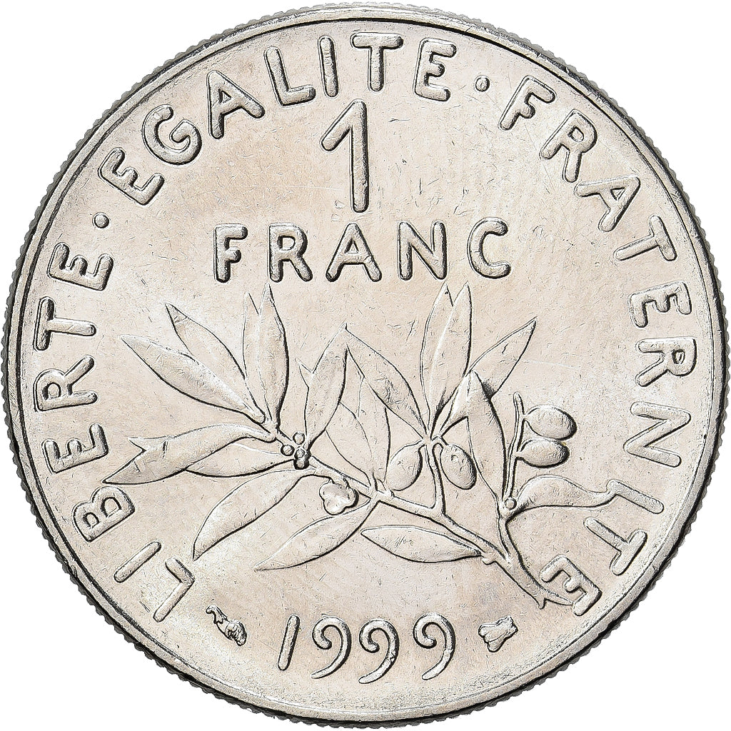 France, Semeuse, Franc, 1999, Paris, O.Roty, TTB+, Nickel, KM:925.1, Le