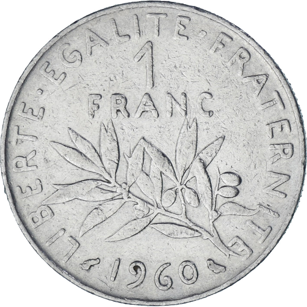 Francja, Semeuse, Franc, 1960, Paris, VF(30-35), Nikiel, KM:925.2, Gadoury:474
