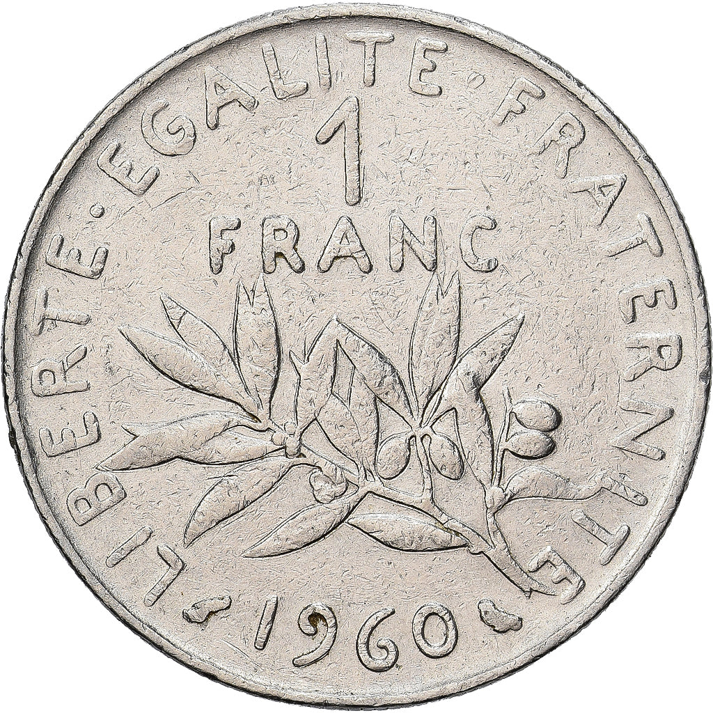 France, Semeuse, Franc, 1960, Paris, TB+, Nickel, Gadoury:474, KM:925.2