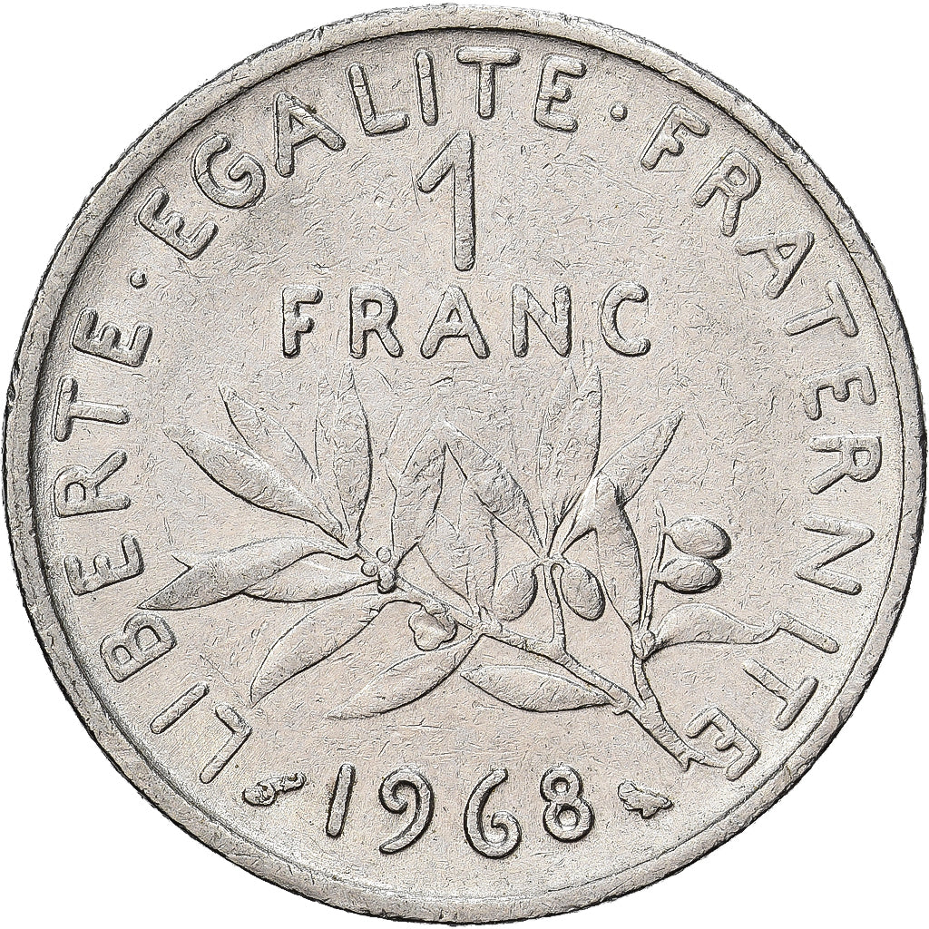 France, Semeuse, Franc, 1968, Paris, TB+, Nickel, Gadoury:474, KM:925.2