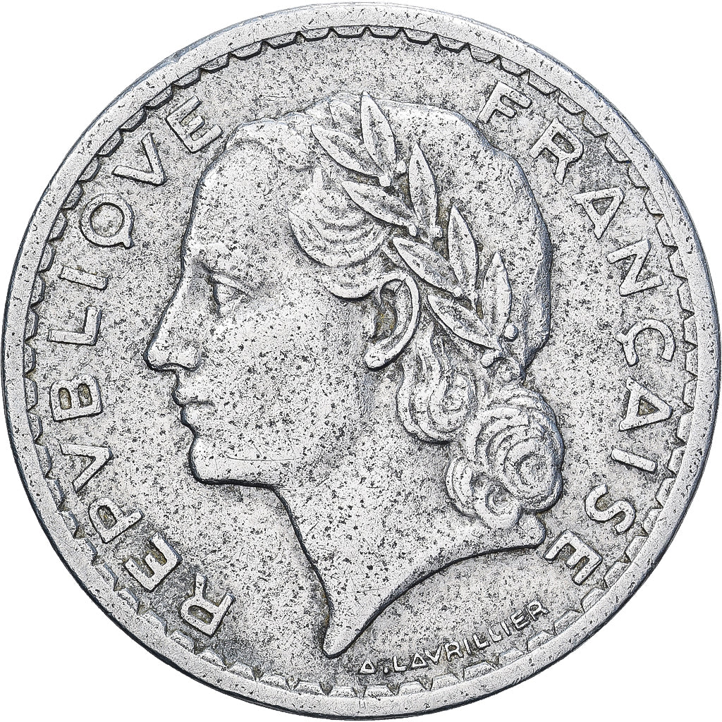 Frankreich, Lavrillier, 5 Francs, 1949, Beaumont - Le Roger, SS, Aluminium