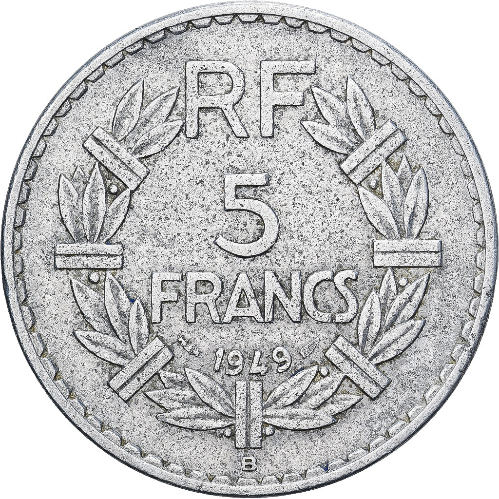 Frankreich, Lavrillier, 5 Francs, 1949, Beaumont - Le Roger, SS, Aluminium
