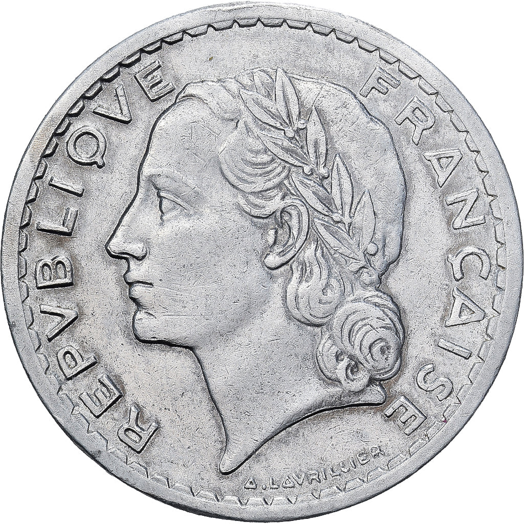 Frankreich, Lavrillier, 5 Francs, 1947, Beaumont - Le Roger, SS, Aluminium