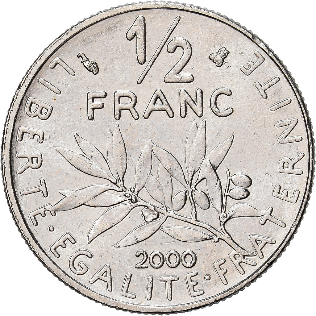 Francia, Semeuse, 1/2 Franc, 2000, Paris, EBC, Níquel, KM:931.1, Gadoury:429