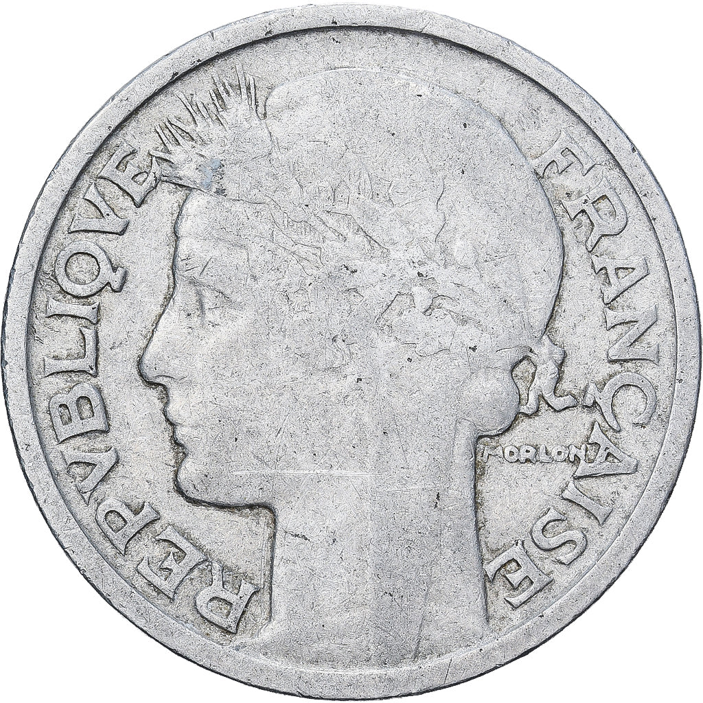 Francia, Morlon, 2 Francs, 1948, Beaumont - Le Roger, MB+, Alluminio, KM:886a.2