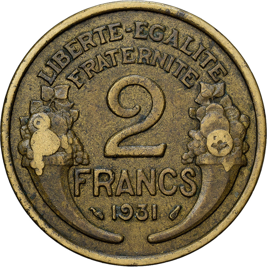 Francia, Morlon, 2 Francs, 1931, BB, Alluminio-bronzo, KM:886, Gadoury:535