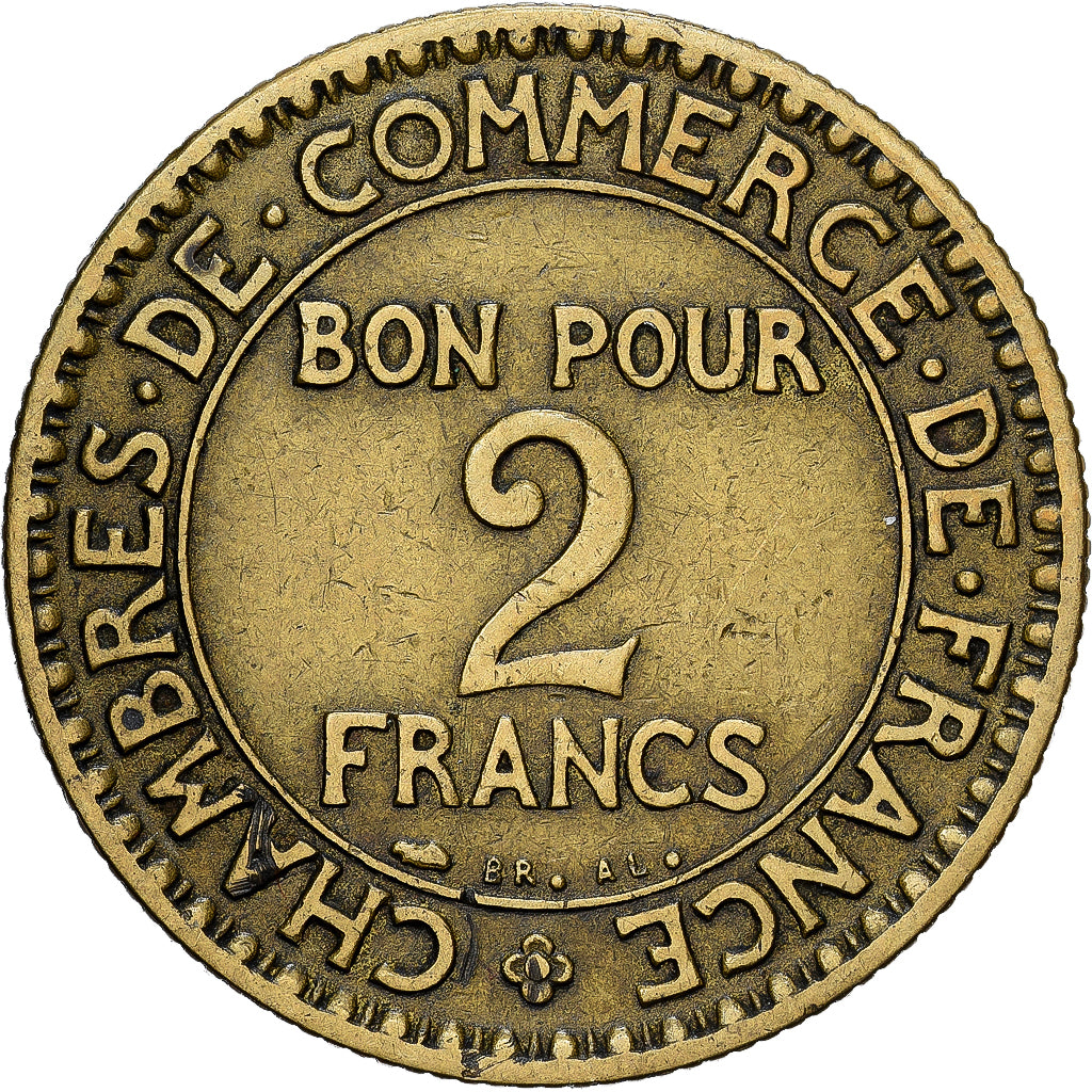 Francia, Chambre de commerce, 2 Francs, 1926, Paris, BB, Alluminio-bronzo