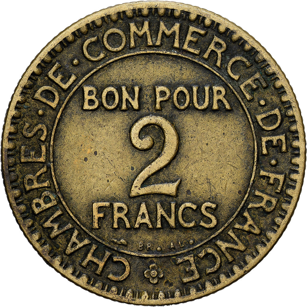Francia, Chambre de commerce, 2 Francs, 1924, Paris, BB, Alluminio-bronzo
