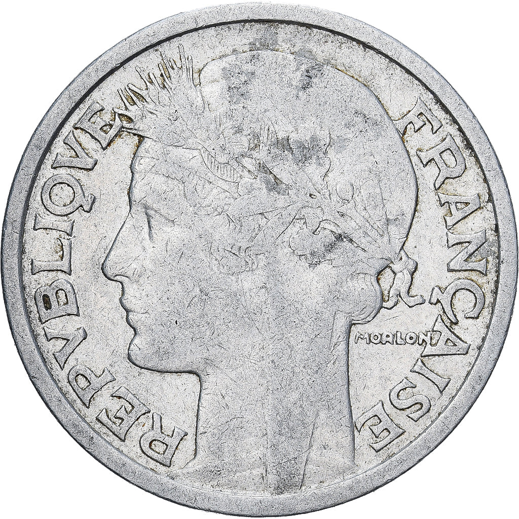 Francia, 2 Francs, Morlon, 1948, Paris, Alluminio, MB+, KM:886a.1