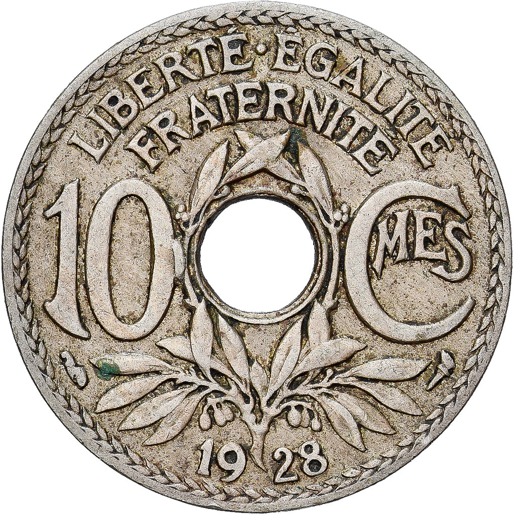 França, 10 Centimes, 1928, AU(55-58), Cobre-níquel