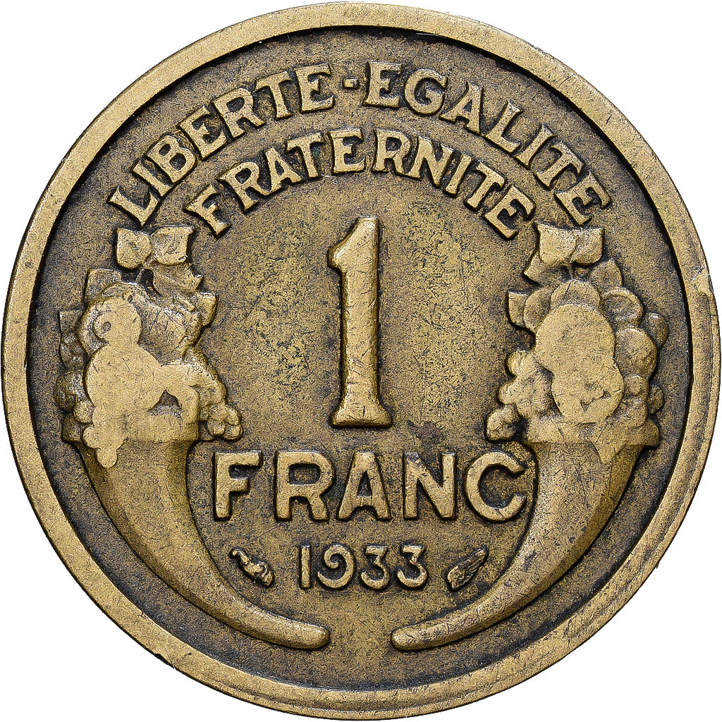 France, Morlon, Franc, 1933, TB+, Bronze-Aluminium, Gadoury:470, KM:885