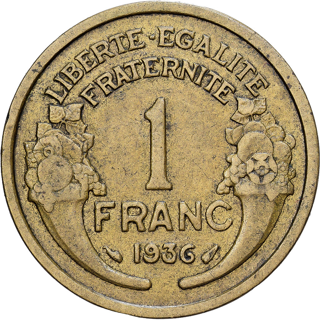 France, Morlon, Franc, 1936, TB+, Bronze-Aluminium, Gadoury:470, KM:885