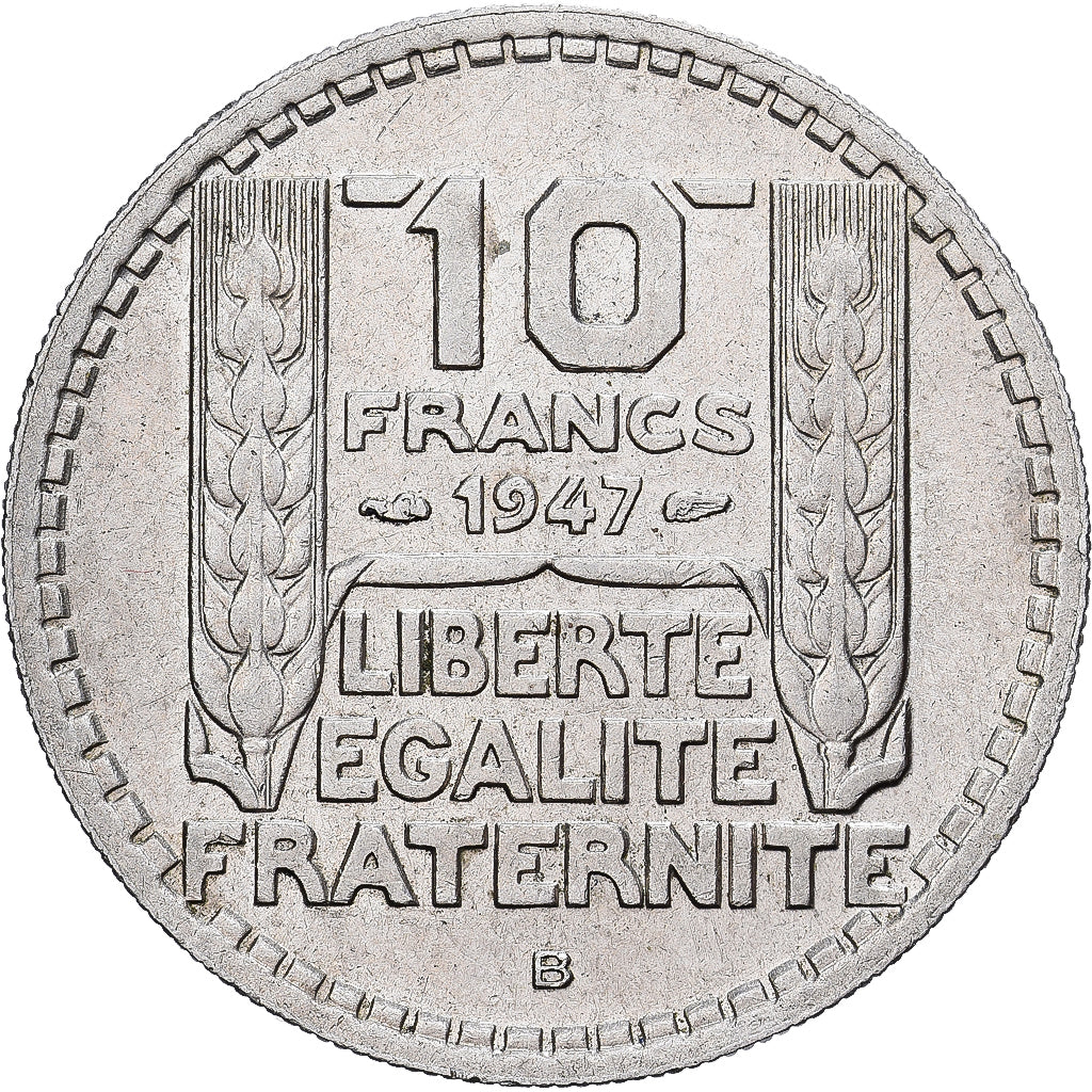 Francia, Turin, 10 Francs, 1947, Beaumont-le-Roger, EBC, Cobre - níquel