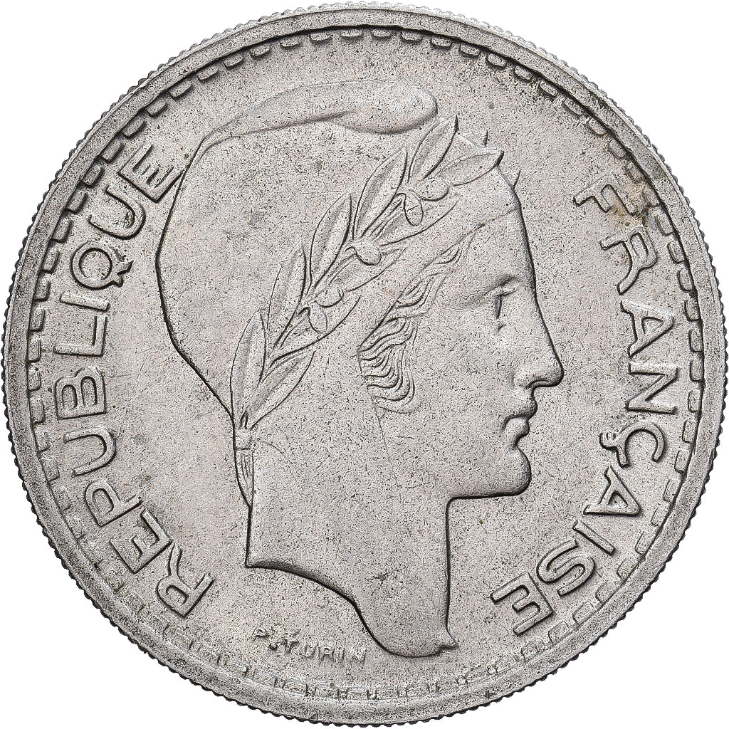 Francia, Turin, 10 Francs, 1948, Beaumont-le-Roger, MBC+, Cobre - níquel