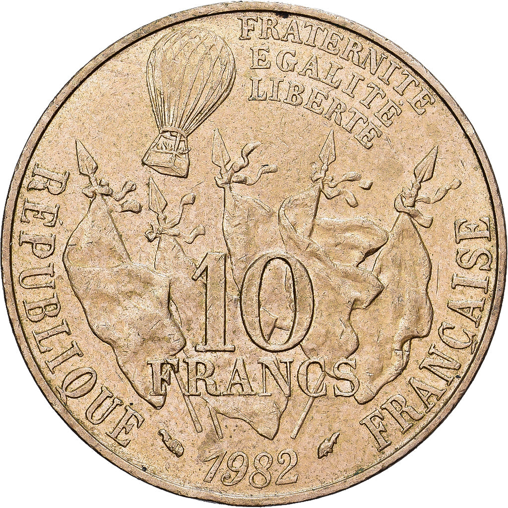 Frankrijk, Gambetta, 10 Francs, 1982, Paris, PR, Nickel-Bronze, KM:950