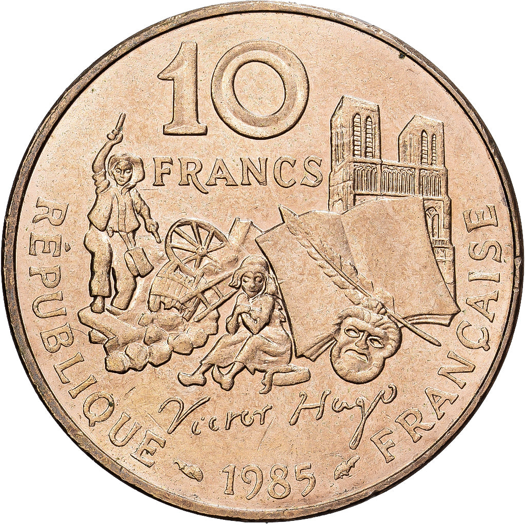 Frankrijk, 10 Francs, 1985, Victor Hugo, PR, Copper-nickel, KM:956, Gadoury:819