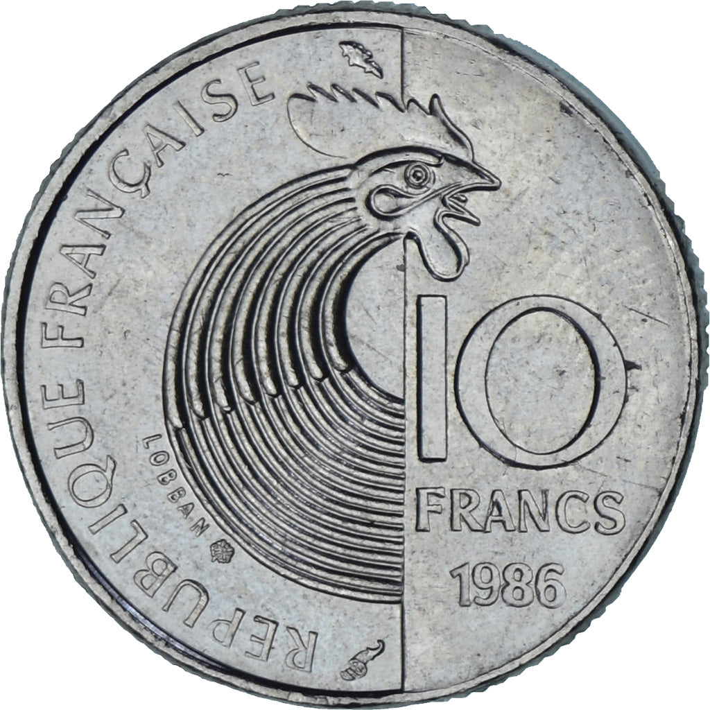 Coin, France, Schumann, 10 Francs, 1986, Paris, AU(50-53), Nickel, KM:958