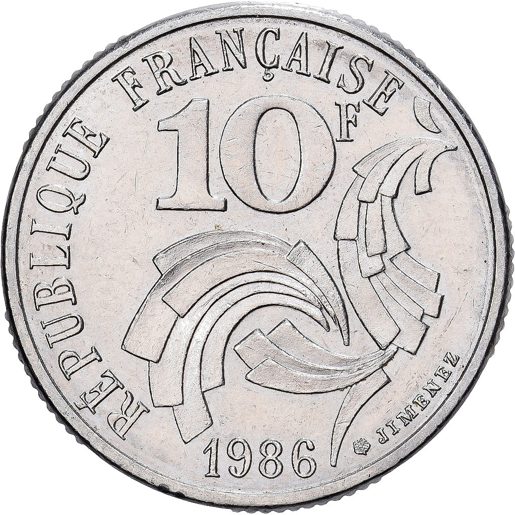 Frankrijk, Jimenez, 10 Francs, 1986, Paris, ZF, Nickel, KM:959