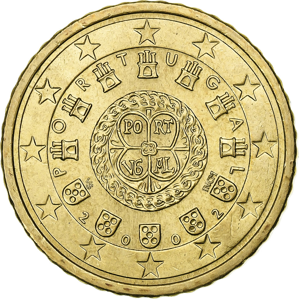 Portugal, 50 Euro Cent, 2002, Lisbon, AU(55-58), Brass, KM:745