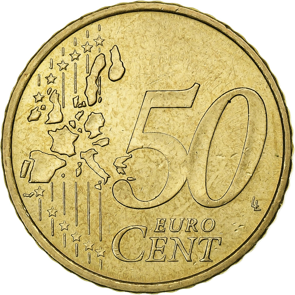 Portugal, 50 Euro Cent, 2002, Lisbon, AU(55-58), Brass, KM:745