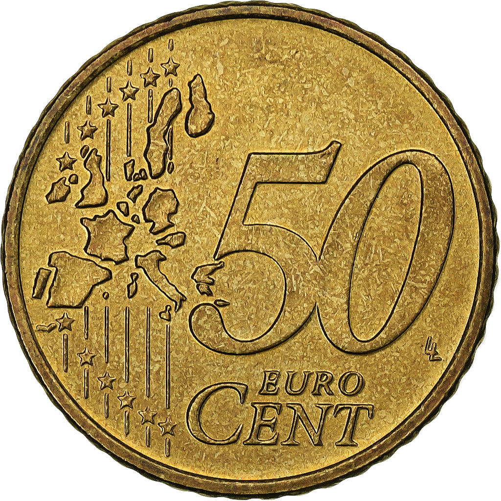 Grécia, 50 Euro Cent, 2003, Athens, AU(55-58), Latão, KM:186