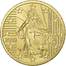 France, 50 Euro Cent, 2000, Paris, MS(64), Brass, KM:1287