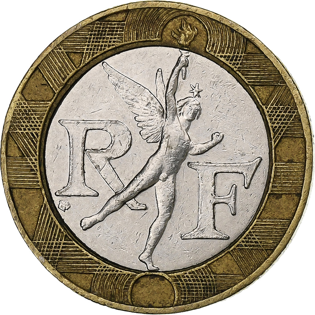 France, Génie, 10 Francs, 1989, VF(30-35), Bi-Metallic, KM:964.1, Gadoury:827