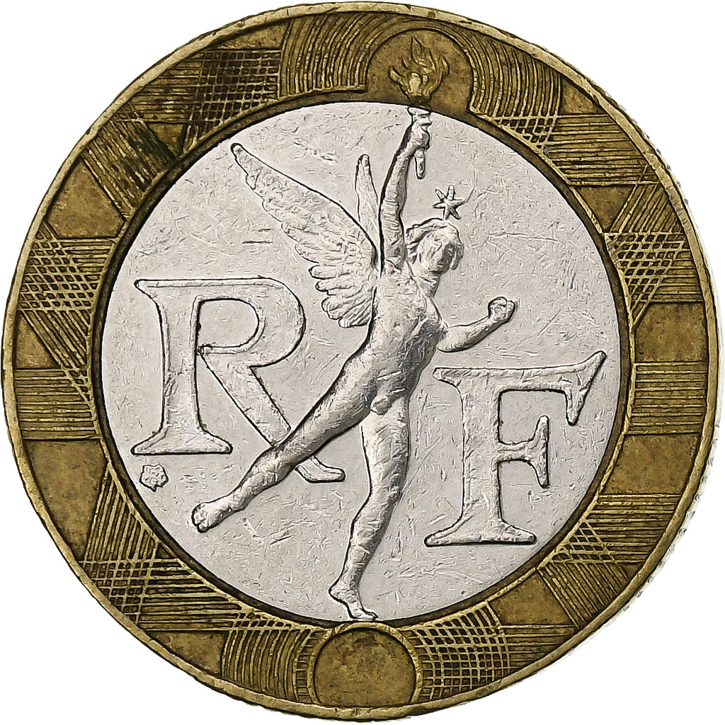 France, Génie, 10 Francs, 1991, VF(30-35), Bi-Metallic, KM:964.1, Gadoury:827