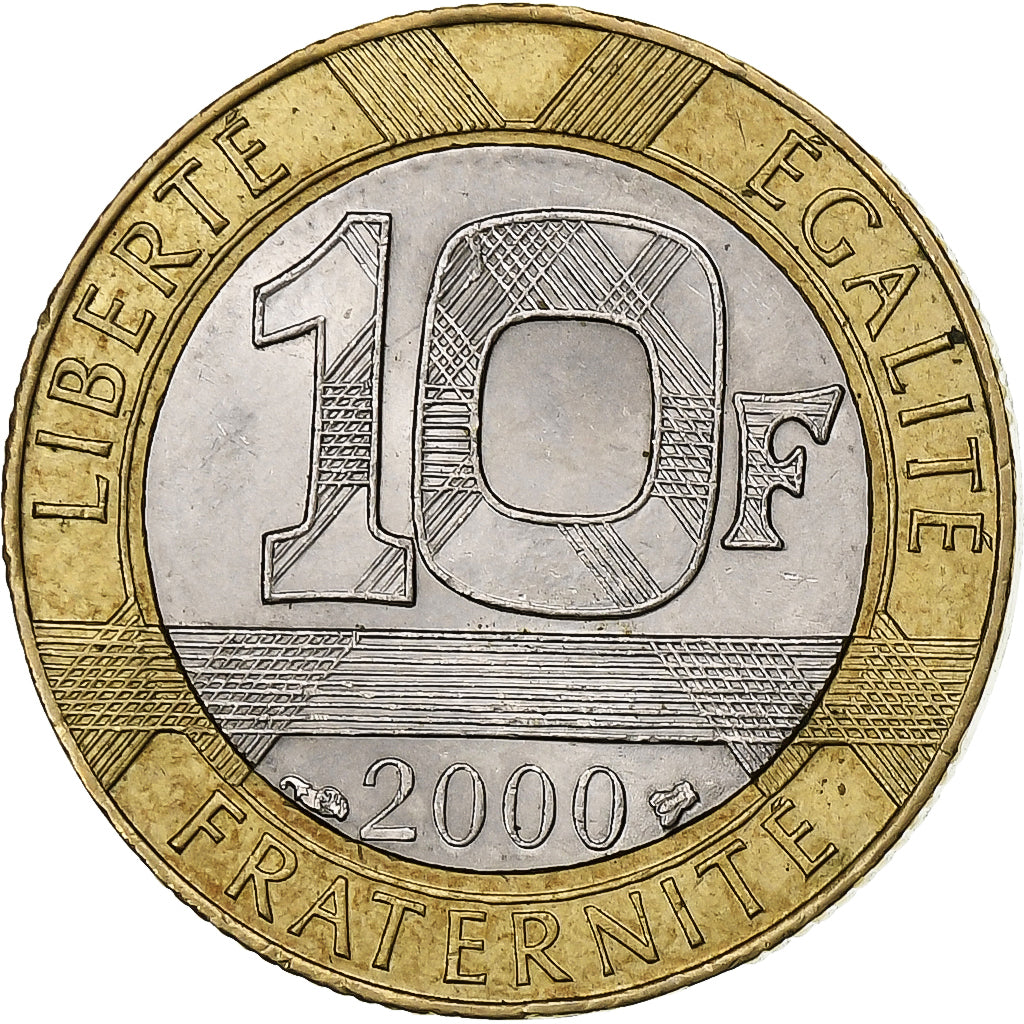Frankrijk, Génie, 10 Francs, 2000, PR, Bi-Metallic, KM:964.1, Gadoury:827