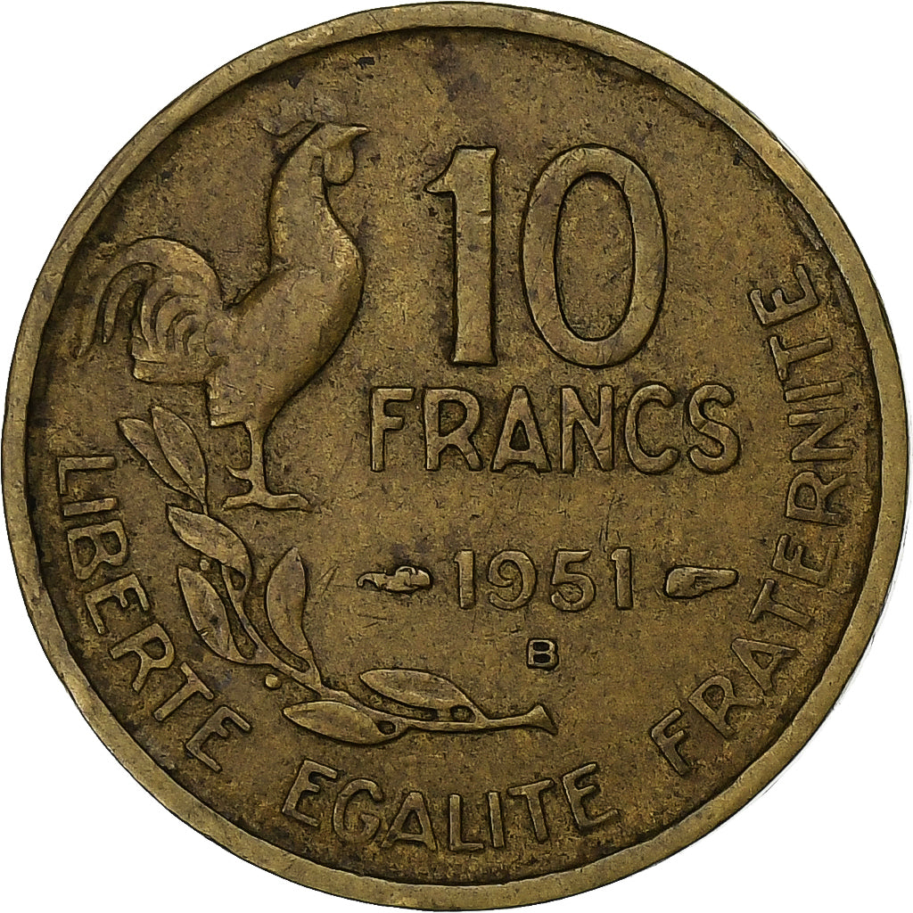 Francja, Guiraud, 10 Francs, 1951, Beaumont - Le Roger, VF(30-35)