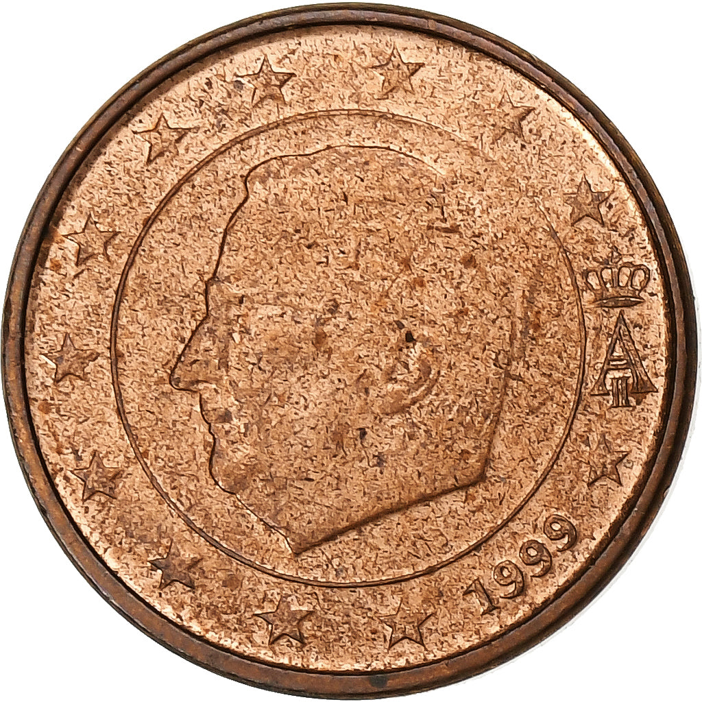 Bélgica, Albert II, Euro Cent, 1999, Brussels, Cobre chapado en acero, BC