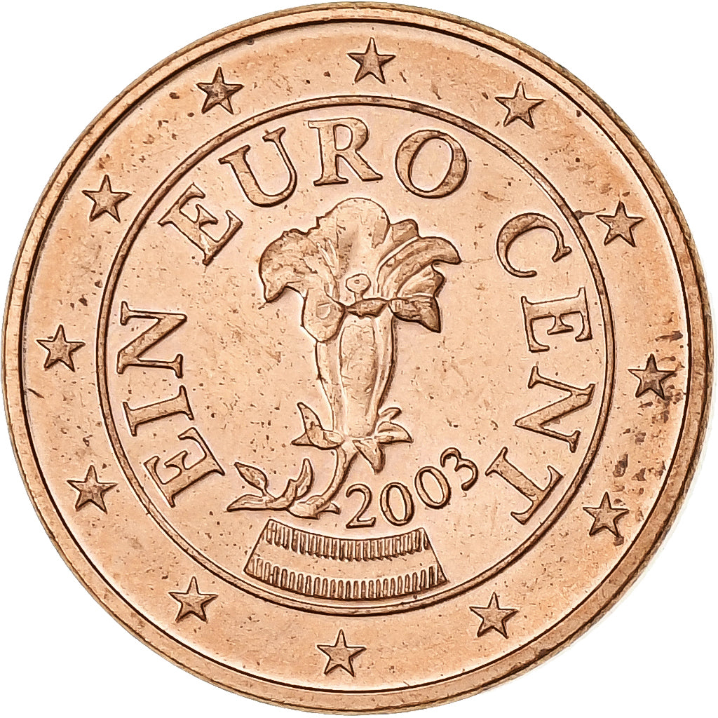 Austria, Euro Cent, 2003, Vienna, AU(55-58), Miedź platerowana stalą, KM:3082