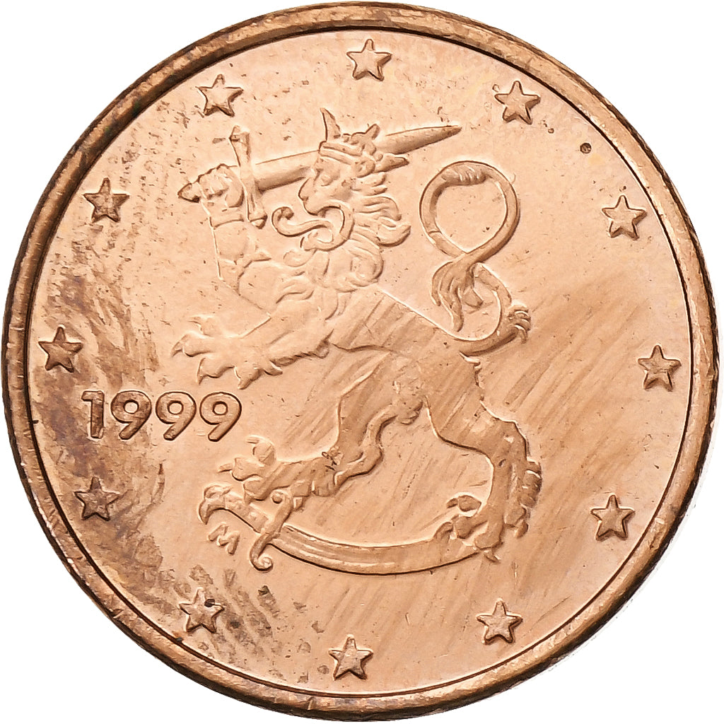 Finlandia, Euro Cent, 1999, Vantaa, AU(55-58), Miedź platerowana stalą, KM:98