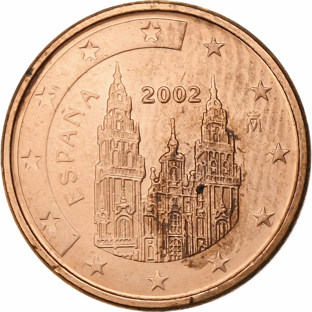 Hiszpania, Juan Carlos I, Euro Cent, 2002, Madrid, AU(55-58), Miedź platerowana
