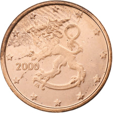 Finlândia, Euro Cent, 2000, Vantaa, AU(55-58), Aço Cromado a Cobre, KM:98