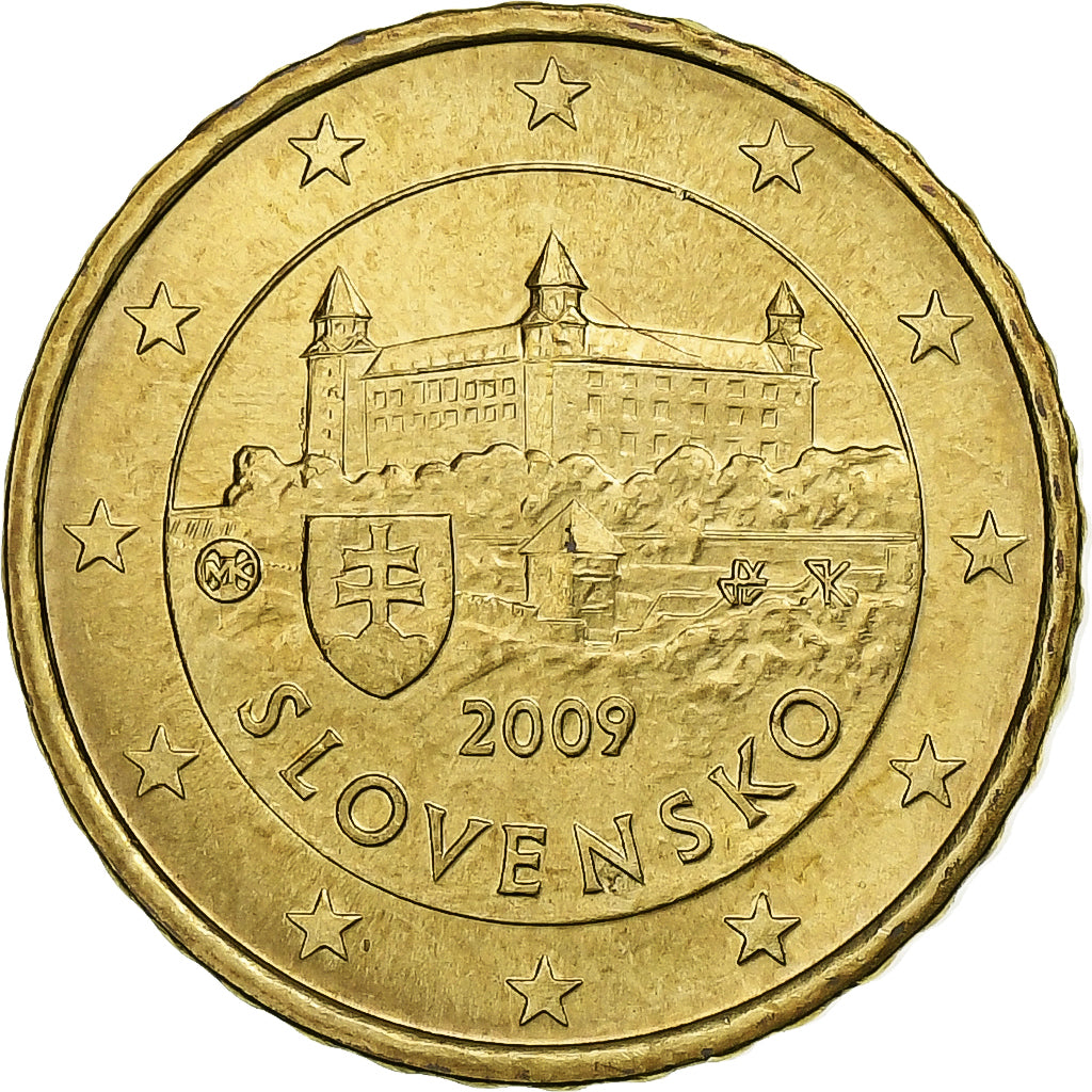 Slowakei, 10 Euro Cent, 2009, Kremnica, VZ, Messing, KM:98
