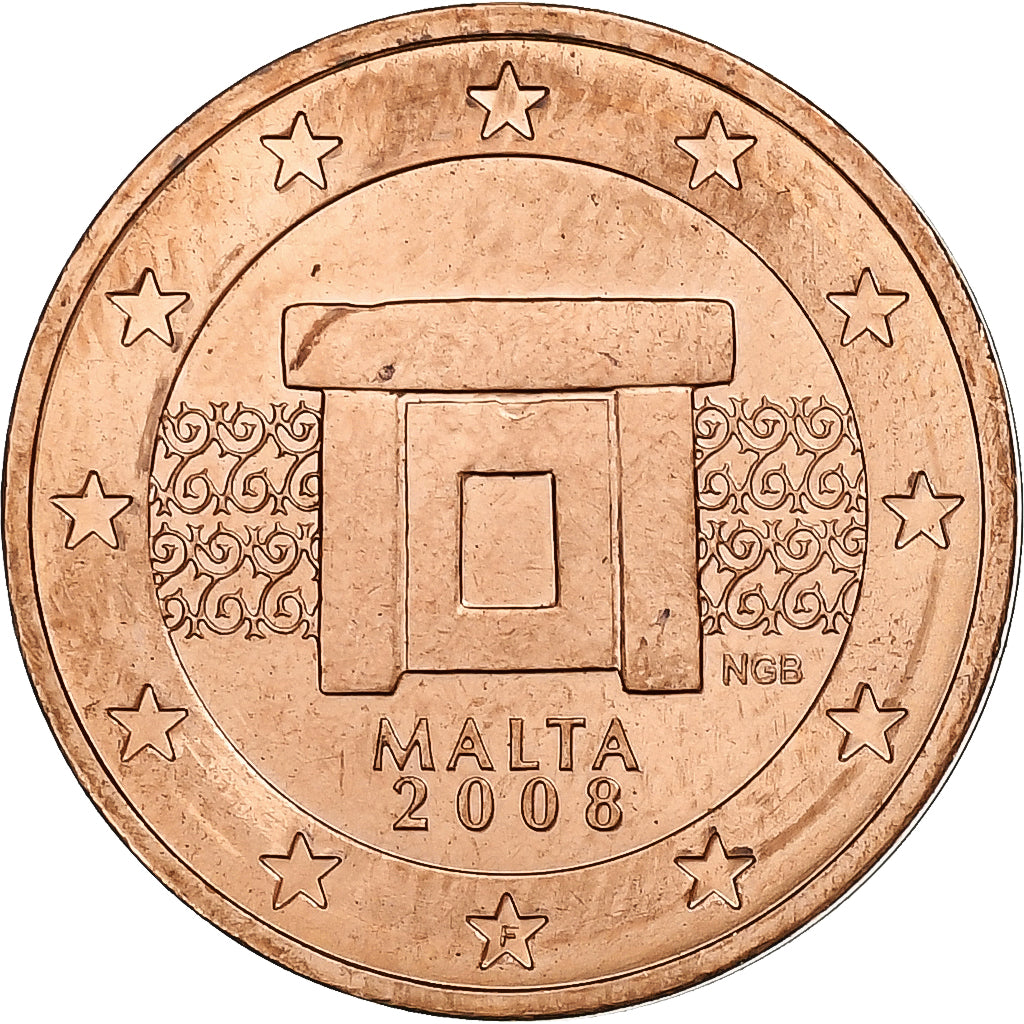 Malta, 2 Euro Cent, 2008, Paris, AU(55-58), Miedź platerowana stalą, KM:126