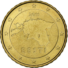 Estonia, 10 Euro Cent, 2011, Vantaa, MS(64), Brass, KM:64