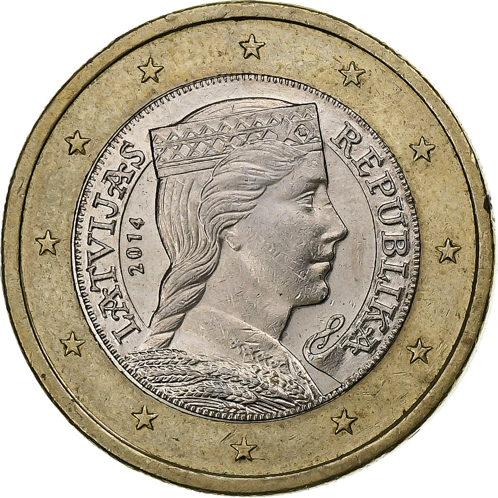 Lettonia, Euro, 2014, Stuttgart, SPL, Bi-metallico, KM:156