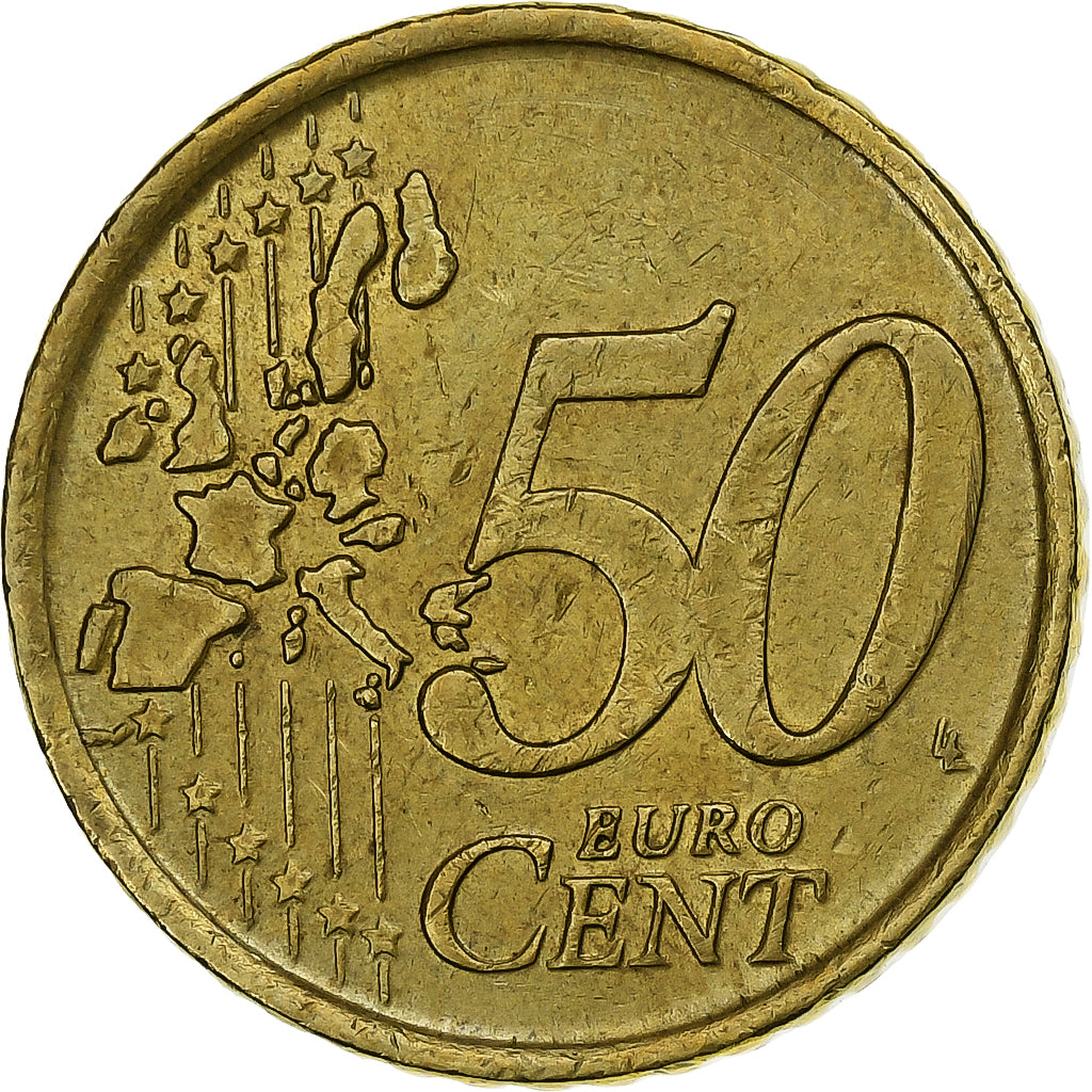 Italy, 50 Euro Cent, 2002, Rome, Brass, AU(55-58), KM:249