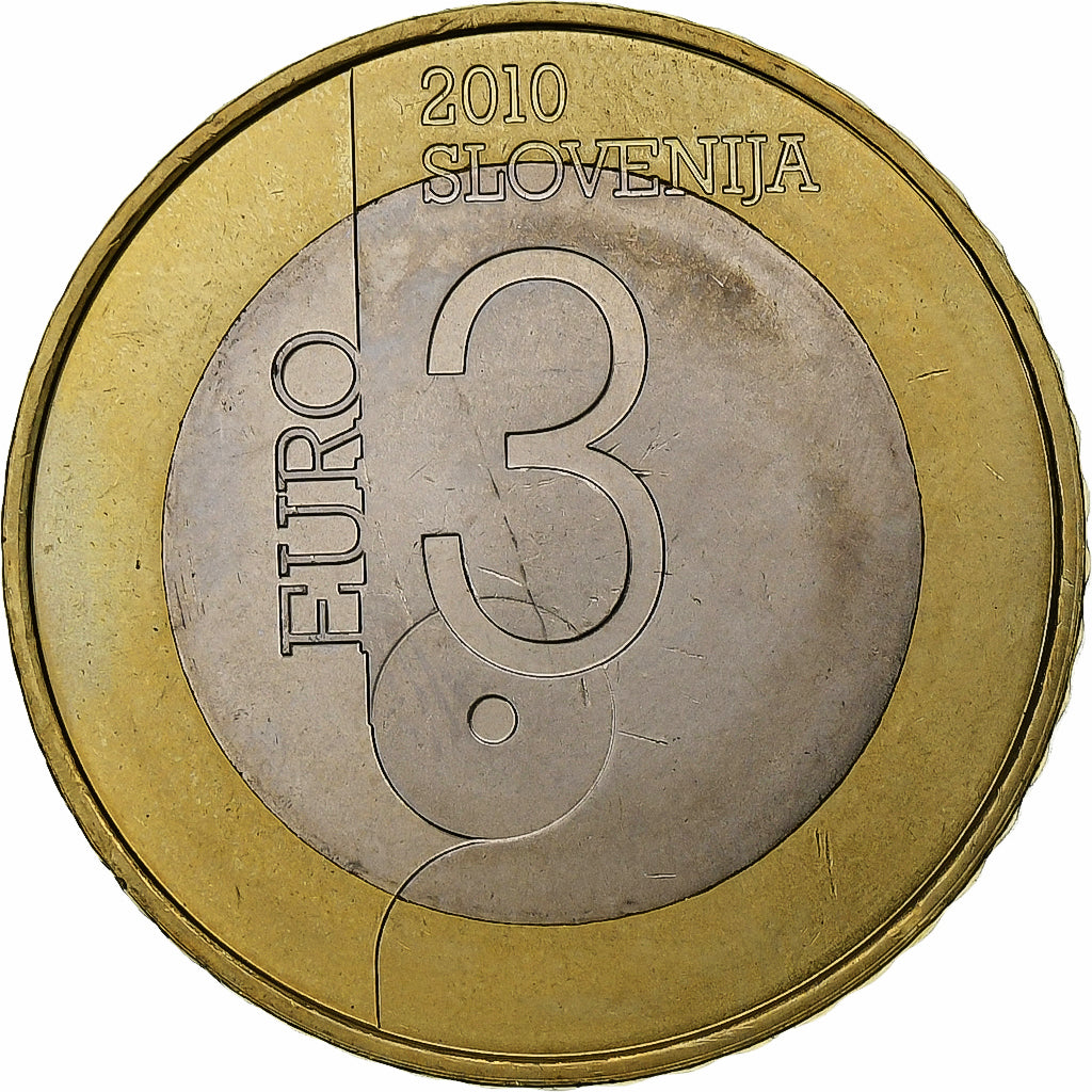Eslovenia, 3 Euro, UNESCO, 2010, EBC, Bimetálico, KM:95