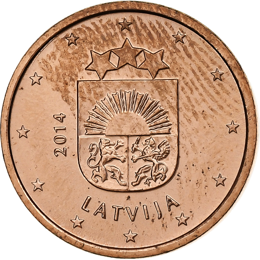 Letonia, Euro Cent, 2014, Stuttgart, EBC+, Cobre chapado en acero, KM:150