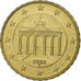 Niemcy - RFN, 10 Euro Cent, 2002, Stuttgart, Mosiądz, MS(63), KM:210