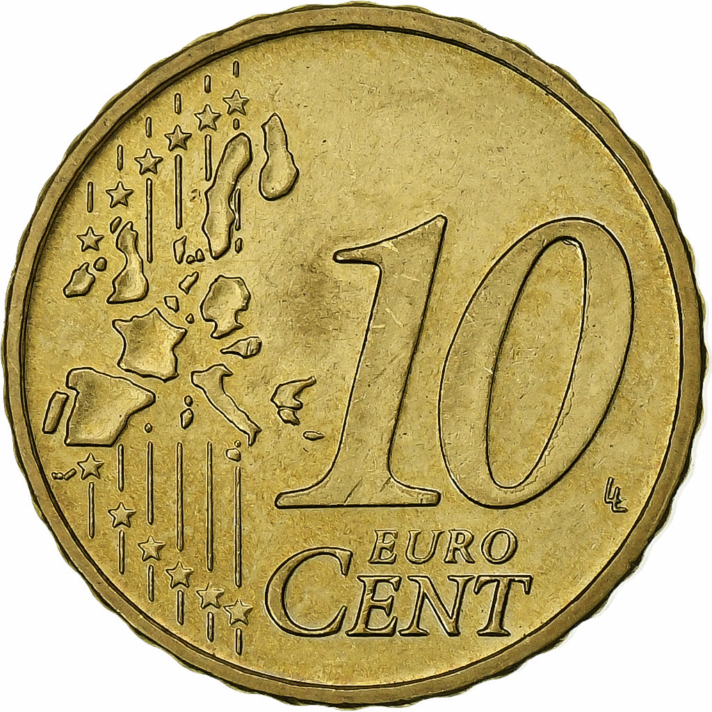 République fédérale allemande, 10 Euro Cent, 2002, Stuttgart, Laiton, SPL