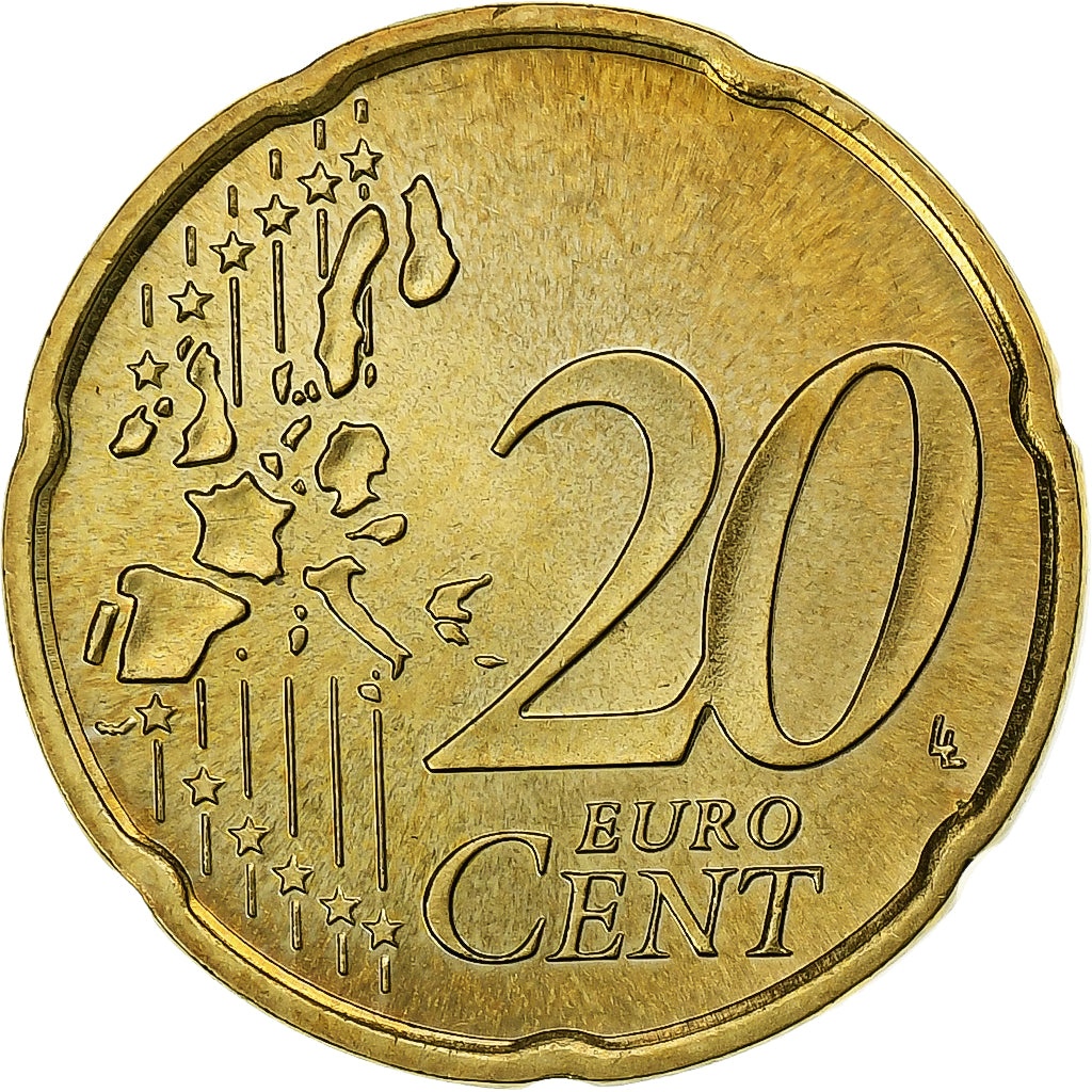 République fédérale allemande, 20 Euro Cent, 2003, Stuttgart, SPL, Laiton