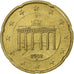 ALEMANIA - REPÚBLICA FEDERAL, 20 Euro Cent, 2002, Berlin, SC, Latón, KM:211